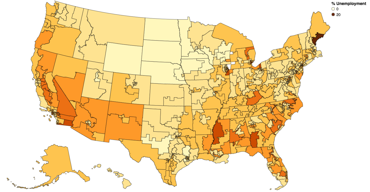 2014 Unemployment Rate by Congressional District